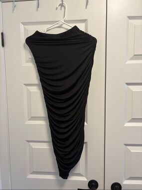 Black Ruched Pencil Skirt - Women